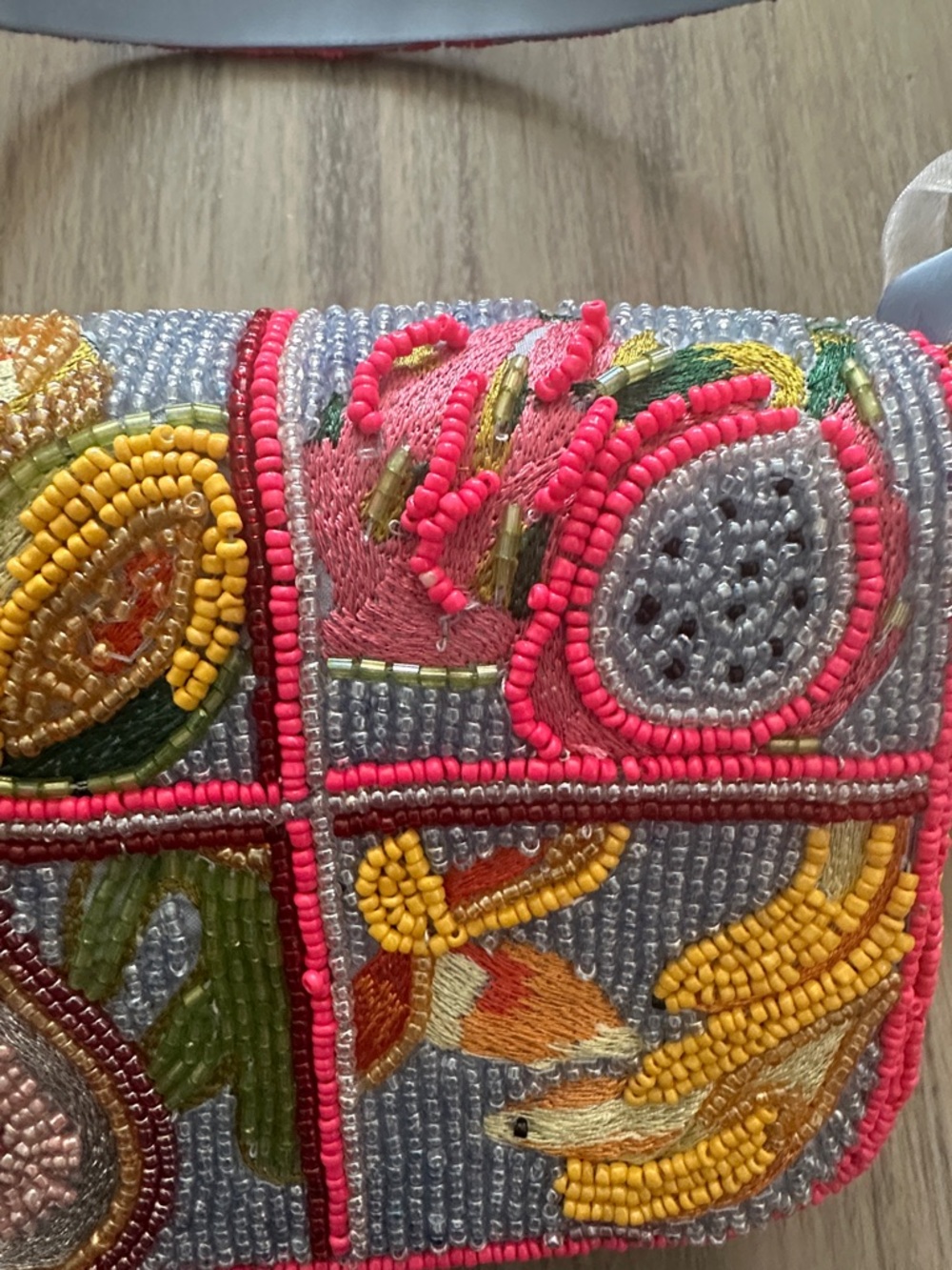 Made In India Beaded Fruit Patch Shoulder Bag - Picture 10 of 11